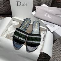 DIOR女鞋 迪奧2021專櫃新款磨砂新大底涼拖 Dior一字型刺繡平拖  naq1491