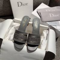 DIOR女鞋 迪奧2021專櫃新款磨砂新大底涼拖 Dior一字型刺繡平拖  naq1504