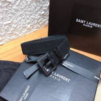 Saint Laurent女士皮帶 聖羅蘭2020新款YSL古金原版開模金扣腰帶  jjp1242