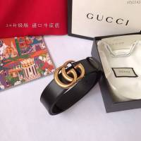 Gucci皮帶 古馳爆款3.4cm升級版 Gucci女皮帶  xfp2143