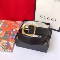 Gucci皮帶 古馳GG原廠經典版紋 Gucci牛皮腰帶 男女同款  xfp2152