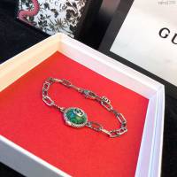 GUCCi飾品 古馳復古孔雀綠蛇手鏈 Gucci時尚女手鏈  zgbq1150