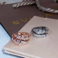 Bvlgari飾品 寶格麗蛇戒指 Serpenti高級彈簧蛇鑽石戒指  zgbq3340