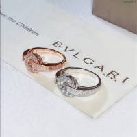 Bvlgari飾品 寶格麗鑲鑽圓形鑲鑽戒指 diva系列 百搭款單戒  zgbq3347