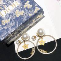 Dior飾品 迪奧春夏新款復古珍珠五角星耳環 字母耳釘  zgd1120