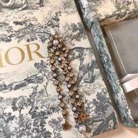Dior飾品 迪奧經典熱銷新款流蘇珍珠五角星三排鑽耳釘耳環  zgd1290
