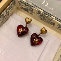 Dior飾品 迪奧經典熱銷款心形紅色滴油桃心耳釘耳環  zgd1352