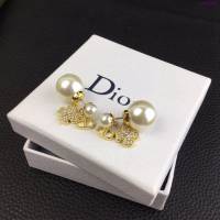 Dior飾品 迪奧經典熱銷款四葉草CD字母925銀針耳釘耳環  zgd1432