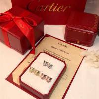 Cartier飾品 最新火爆款 卡地亞豹子 祖母綠寶石耳釘  zgk1223