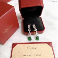 Cartier飾品 卡地亞方鑽流蘇綠鑽耳釘 進口亞金搭配s925純銀針  zgk1264