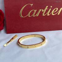Cartier飾品 卡地亞寬版四鑽 卡地亞經典4鑽love手鐲  zgk1306