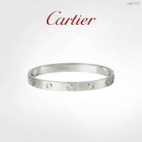 Cartier飾品 Cartier亞金材質手環 卡地亞經典無鑽love手鐲  zgk1308