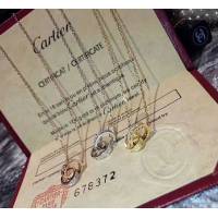 Cartier首飾品 卡地亞雙環項鏈 高端925純銀  zgk1335