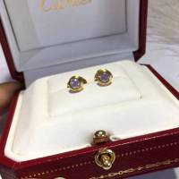 Cartier首飾 卡地亞小單鑽耳釘 通體925純銀耳環  zgk1356