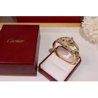 Cartier首飾 卡地亞霸氣豹頭滿鑽爆款手鐲 Cartier豹子手鐲  zgk1369