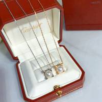 Cartier首飾 卡地亞牛角天然珍珠項鏈 Cartier女項鏈  zgk1370