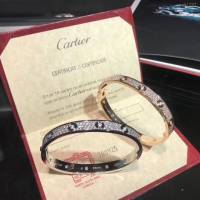 Cartier首飾 卡地亞火爆寬版手鐲 高端定制 滿天星滿鑽手鐲  zgk1397
