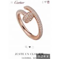 Cartier首飾 高端定制進口s925純銀 卡地亞經典滿鑽釘子戒指  zgk1413