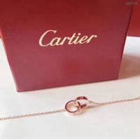 Cartier首飾 卡地亞LOVE系列 s925銀鍍金CNC版本 螺絲印 雙環手鏈  zgk1424