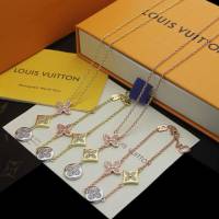 Louis Vuitton新款飾品 路易威登四葉草項鏈手鏈 LV拼色項鏈手鏈  zglv1833
