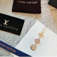 Louis Vuitton純銀飾品 路易威登三花滿鑽項鏈 LV四葉草鏈條吊墜鎖骨鏈  zglv1981