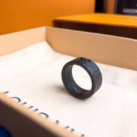 Louis Vuitton新款飾品 路易威登黑色字母戒指 LV老花字母指環  zglv2070