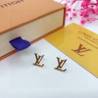 Louis Vuitton新款飾品 路易威登經典字母耳釘 LV銀色金色字母耳環  zglv2184
