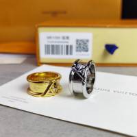 Louis Vuitton新款飾品 路易威登立體字母鑽石戒指 LV男女金色銀色戒指指環  zglv2209