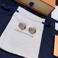 Louis Vuitton新款飾品 路易威登鑲鑽耳釘 LV心形翅膀滿鑽耳釘耳環  zglv2213