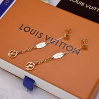 Louis Vuitton新款飾品 路易威登字母圓環耳釘 LV電鍍金色鏈條耳環  zglv2221