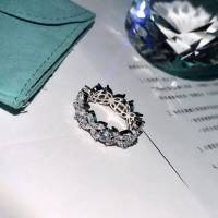 Tiffany純銀飾品 蒂芙尼女士專櫃爆款925純銀花邊鑽戒 Tiffany奢華舞會戒指  zgt1600