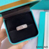 Tiffany純銀飾品 蒂芙尼女士專櫃爆款925三排滿鑽戒指  zgt1609