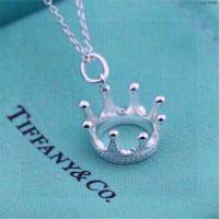 Tiffany純銀飾品 蒂芙尼女士專櫃爆款皇冠素銀銀項鏈  zgt1626