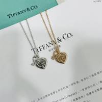 Tiffany純銀飾品 蒂芙尼女士專櫃爆款925純銀單鑽心形雙面項鏈  zgt1672