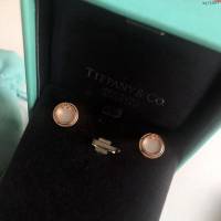Tiffany純銀飾品 蒂芙尼女士專櫃爆款白貝母雙T紐扣耳釘耳環  zgt1687