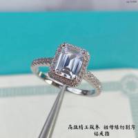 Tiffany純銀飾品 蒂芙尼女士專櫃爆款祖母綠切割鑽戒  zgt1699
