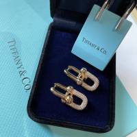 Tiffany飾品 蒂芙尼女士專櫃爆款雙關節半鑽耳釘耳環  zgt1750