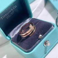 Tiffany純銀飾品 蒂芙尼女士專櫃爆款單T半鑽戒指  zgt1765
