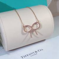 Tiffany純銀飾品 蒂芙尼女士專櫃爆款大號蝴蝶結項鏈 Tiffany純銀鎖骨鏈  zgt1808