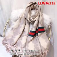 GUCCI古馳 冬季新款雙面雙色羊絨混紡圍巾 可做披肩 g016 LLWJ6335