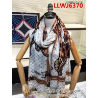路易威登LV時尚豹紋 頂級羊絨地圖長巾 LLWJ6370