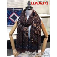 路易威登LV時尚豹紋 頂級羊絨地圖長巾 LLWJ6371