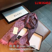 GUCCI古馳高端版本 官網18年最經典款 羊毛提花長圍巾 LLWJ6403