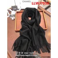 CHANEL香奈兒最新款 燙鑽logo羊絨圍巾 2YSC6115 LLWJ7050
