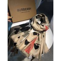 Burberry圍巾 巴寶莉專櫃桃心圍巾披肩 Burberry山羊絨長圍巾  llwj6526
