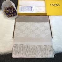 FENDI米駝色羊毛和羊絨雙面圍巾 芬迪2021最新款圍巾  mmj1441