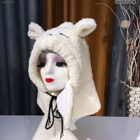 FENDI女秋冬季羊羔毛圍脖 芬迪2021最新款一體護耳保暖帽  mmj1620
