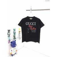 Gucci男裝 古奇2020秋冬新款小黑貓刺繡貼布logo短袖Tee  ydi3481