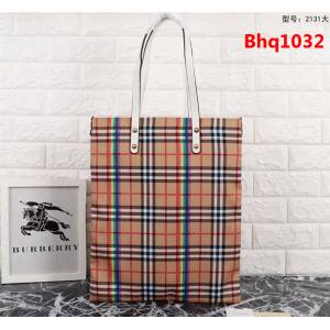 BURBERRY巴寶莉 大號棉質帆布購物袋 vitage復古格紋 2131  Bhq1032