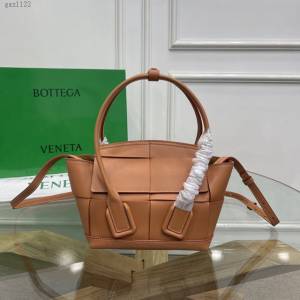 Bottega veneta高端女包 KF008 寶緹嘉新款Arco29 粘土色 BV經典款mini平紋皮編織女手提包  gxz1122